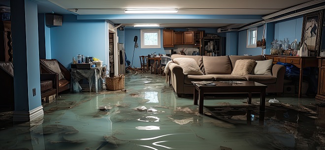 Image of flooded basement in a home