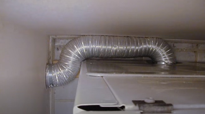 Clothes dryer vent hose installed properly image