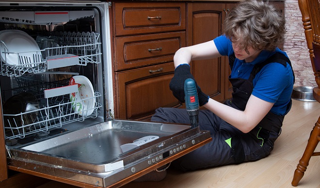 Image of homeowner performing DIY repair