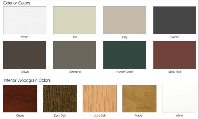 Image of replacement window colors available in Houston
