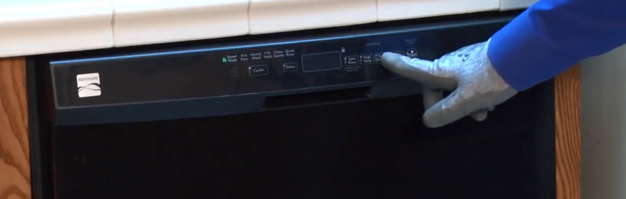 Image of installer testing the dishwasher
