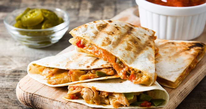Image of turkey quesadillas made with leftover turkey