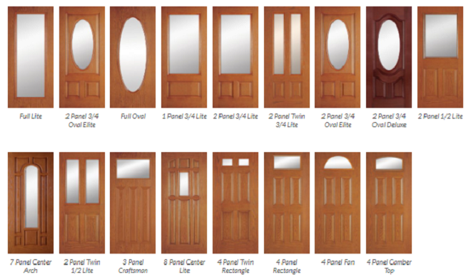 Image of new entry door glass style options from Wincore