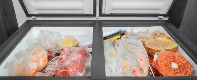 Check freezer with frozen food