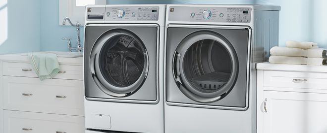 Laundry Room with White Appliances
